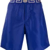 Versace Short De Bain à Bande Greca A85K BLUETTE ELASTICO BLUET
