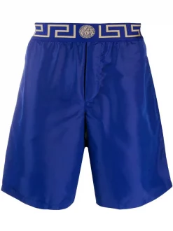 Versace Short De Bain à Bande Greca A85K BLUETTE ELASTICO BLUET