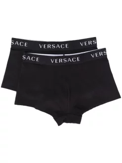 Versace A1A8 BLACK Lot De 2 Boxers à Bande Logo Homme
