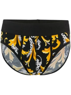 Versace A7008 F DO NERO + STAMPA Boxer à Motif Baroque Homme