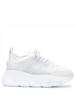 Versace D01 BIANCO Baskets à Semelle épaisse Homme