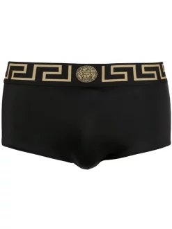 Versace A80G NERO GRECA ORO Slip De Bain à Imprimé Greca Homme