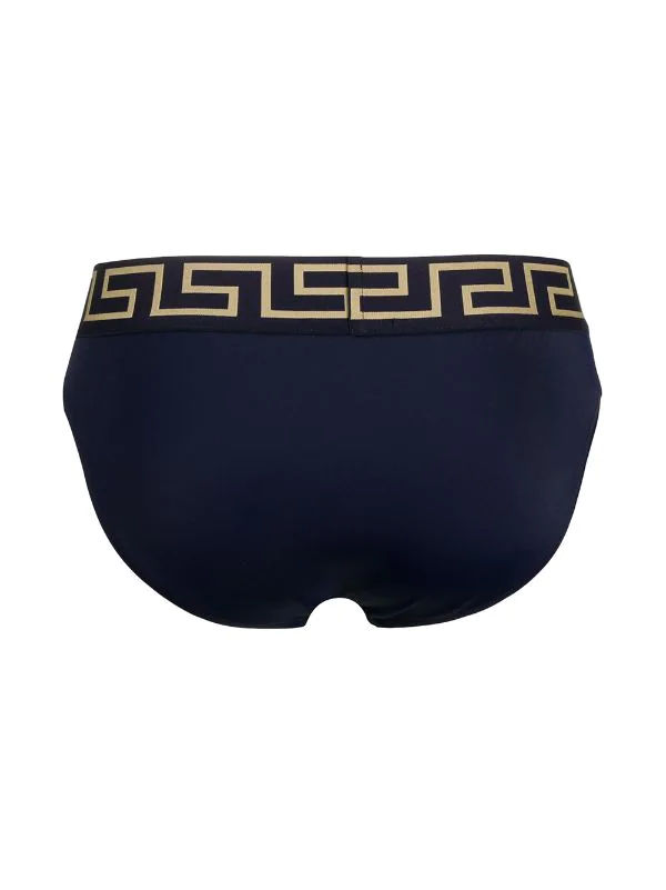 Versace Slip De Bain à Bande Greca A70W BLU ORO 2 Versace Slip De Bain à Bande Greca A70W BLU ORO – Image 2