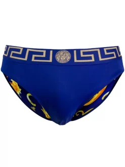 ( Positively Conscious ) Versace Slip De Bain à Bande Greca Homme