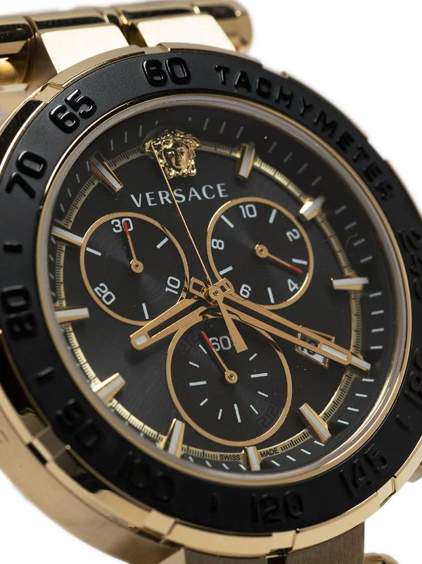 Versace Montre Greca Chrono 45 Mm GOLD-TONE 3 Versace Montre Greca Chrono 45 Mm GOLD-TONE – Image 3