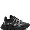 Versace D4192 NERO ARGENTO Baskets Trigreca Femme