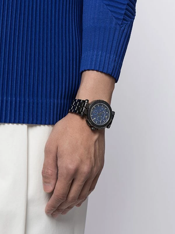 Versace GUNMETAL Montre Chronographe Greca 45 Mm Homme 2 Versace GUNMETAL Montre Chronographe Greca 45 Mm Homme – Image 2
