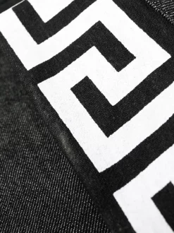 Versace 1D040 Black Jean Droit à Détails Graphiques Homme -Pas Cher Versace Boutique 15981920 30919254 600