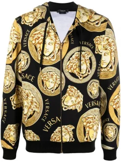 ( Access Edit ) Versace Hoodie Imprimé Medusa 5B000 NERO+ ORO