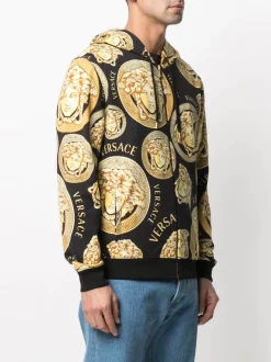 ( Access Edit ) Versace Hoodie Imprimé Medusa 5B000 NERO+ ORO -Pas Cher Versace Boutique 15981999 30710040 600