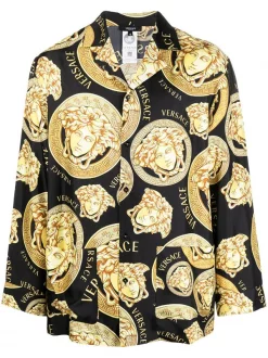 ( Access Edit ) Versace Chemise De Pyjama à Imprimé Medusa Homme