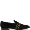 Versace Mocassins à Broderies Greca D4191 NERO