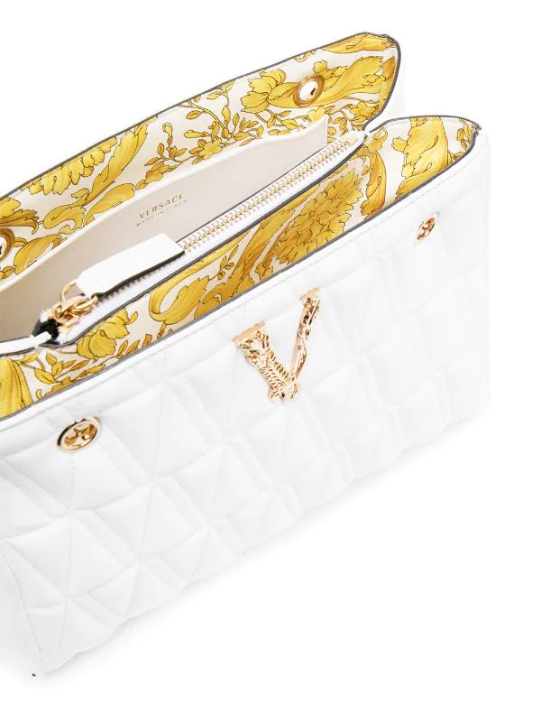 Versace Sac Cabas Matelassé à Plaque Logo 1W00V WHITE 6 Versace Sac Cabas Matelassé à Plaque Logo 1W00V WHITE – Image 6