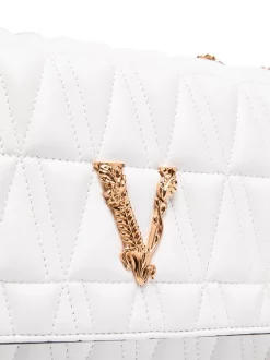 Versace Sac Porté épaule Matelassé à Plaque Logo 1W00V WHITE -Pas Cher Versace Boutique 15985493 30399850 600