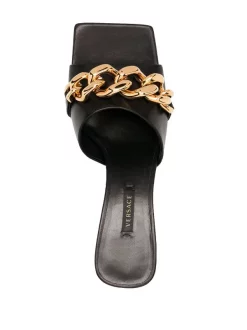 Versace Mules à Détails De Chaînes KVO41 NERO-ORO VERSACE -Pas Cher Versace Boutique 15985566 30429485 600