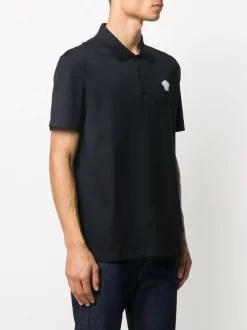 Versace Polo à Logo Brodé Medusa A2319 NAVY BIANCO -Pas Cher Versace Boutique 16011936 29904447 600