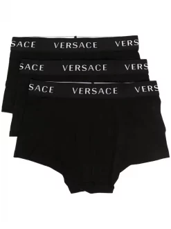 Versace Lot De Trois Boxers à Logo A3197 NERO NERO NERO