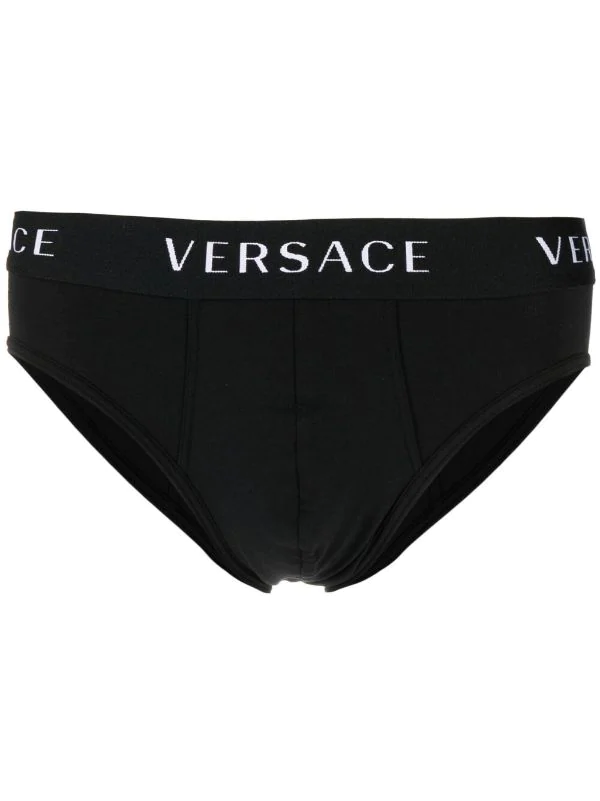 Versace Boxer à Bande Logo A1008 BLACK 1 Versace Boxer à Bande Logo A1008 BLACK