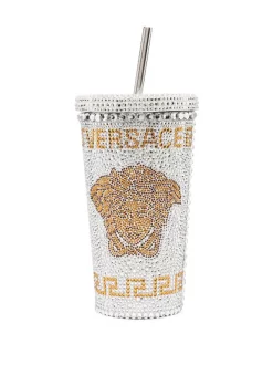 Versace Z4048 BIANCO ORO Tasse De Voyage Medusa Ornée De Cristaux Femme