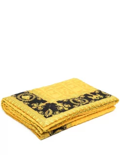 Versace Z4004 ORO Serviette De Bain à Logo Imprimé Femme