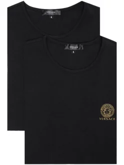 ( Positively Conscious ) Versace T-shirt à Logo Medusa A1008 BLACK
