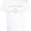 Versace T-shirt à Logo Imprimé A2088 BIANCO/ ORO