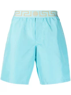 Versace 2V070 SPLASH+ORO Short De Bain à Bande Grecca Homme