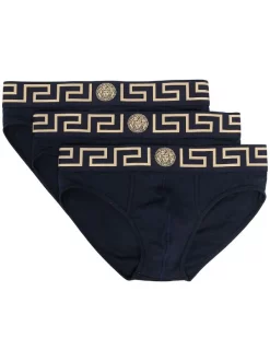 Versace Lot De Slips à Bande Greca Homme
