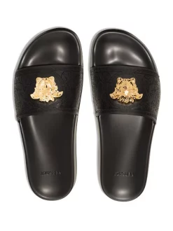 Versace Claquettes à Plaque Medusa KVO41 BLACK -Pas Cher Versace Boutique 16214121 33179562 600
