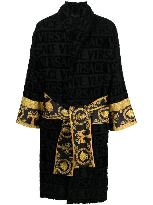 Versace Peignoir à Imprimé Baroque Z4800 BLACK 1 Versace Peignoir à Imprimé Baroque Z4800 BLACK