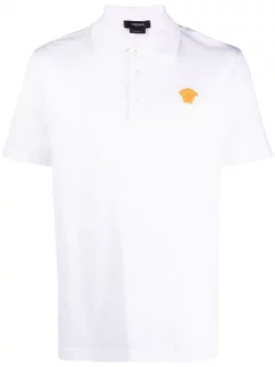 Versace Polo à Logo Brodé Medusa 2W110 WHITE