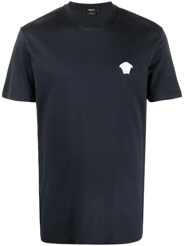 ( Positively Conscious ) Versace T-shirt à Broderie Medusa A1382 BLUE 1 ( Positively Conscious ) Versace T-shirt à Broderie Medusa A1382 BLUE