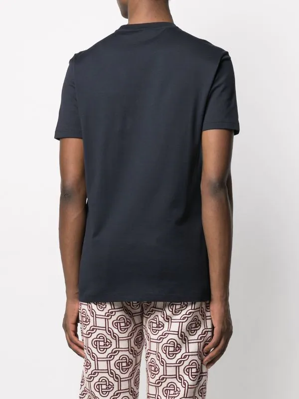 ( Positively Conscious ) Versace T-shirt à Broderie Medusa A1382 BLUE 4 ( Positively Conscious ) Versace T-shirt à Broderie Medusa A1382 BLUE – Image 4