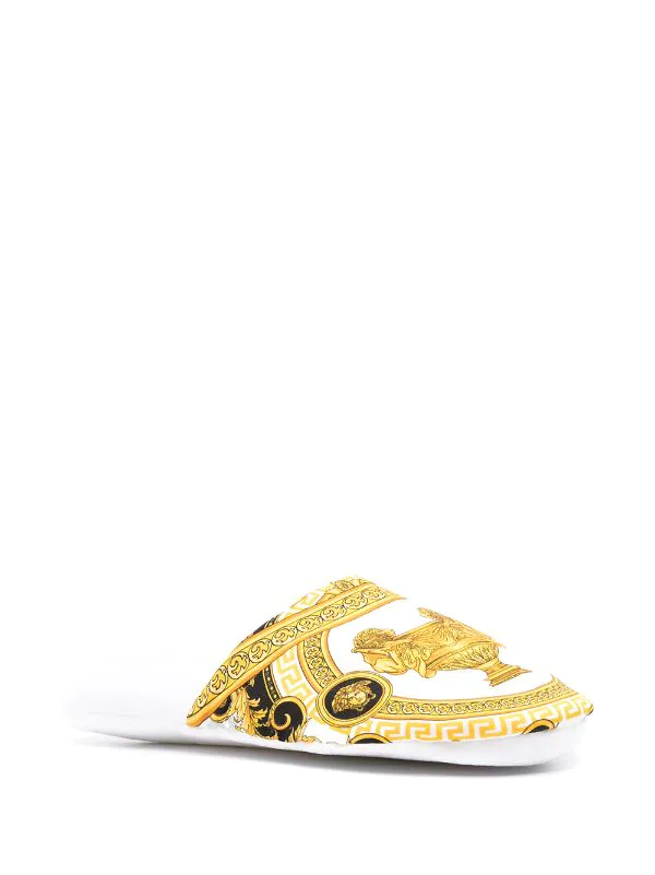 Versace Z7624 GRIGIO BIANCO ORO Claquettes à Imprimé Baroque Homme 2 Versace Z7624 GRIGIO BIANCO ORO Claquettes à Imprimé Baroque Homme – Image 2