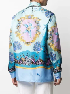 Versace Chemise à Imprimé Animalier 5V010 BLUE -Pas Cher Versace Boutique 16258700 32707209 600