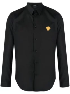 Versace A1008 BLACK Chemise à Logo Brodé Homme