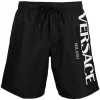 Versace 1B000 NERO Short De Bain à Logo Imprimé Homme