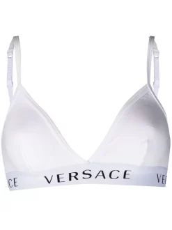 Versace Soutien-gorge à Bande Logo A1001 BIANCO OTTICO
