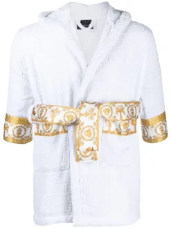 Versace Z4001 WHITE Peignoir à Bordure Baroque Homme