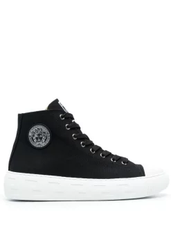 Versace Baskets Montantes à Patch Logo Homme
