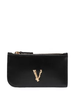 Versace Porte-cartes Virtus Zippé Femme