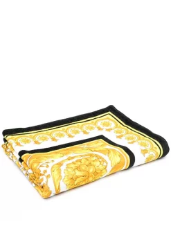 Versace Z7051 ORO BIANCO NERO Serviette De Plage à Imprimé Baroque Homme
