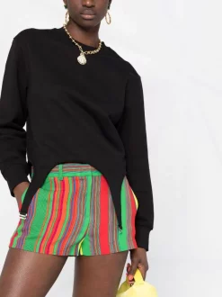 Versace 5X000 MULTICOLOR Short à Rayures Femme 10 Versace 5X000 MULTICOLOR Short à Rayures Femme -Pas Cher Versace Boutique 16261320 32483144 600