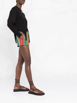 Versace 5X000 MULTICOLOR Short à Rayures Femme 11 Versace 5X000 MULTICOLOR Short à Rayures Femme -Pas Cher Versace Boutique 16261320 32484139 600