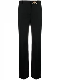 Versace Pantalon De Tailleur à Plaque Logo Femme