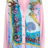 Versace 1P590 LIGHT PINK Cardigan à Imprimé Graphique Femme