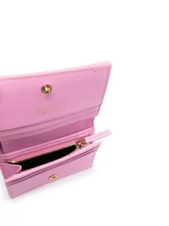 Versace 1P65V BABY PINK Portefeuille En Cuir à Effet Plumes D'autruche Femme -Pas Cher Versace Boutique 16287646 32338287 600