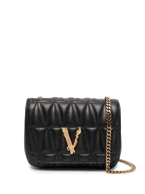 Versace DNMOV BLACK Sac à Bandoulière Virtus Matelassé Femme 1 Versace DNMOV BLACK Sac à Bandoulière Virtus Matelassé Femme