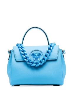 Versace Sac Cabas à Fini Mat 1U38V Blue Oro Versace