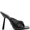 Versace KVO41 NERO + ORO VERSACE Mules à Détail Torsadé Femme